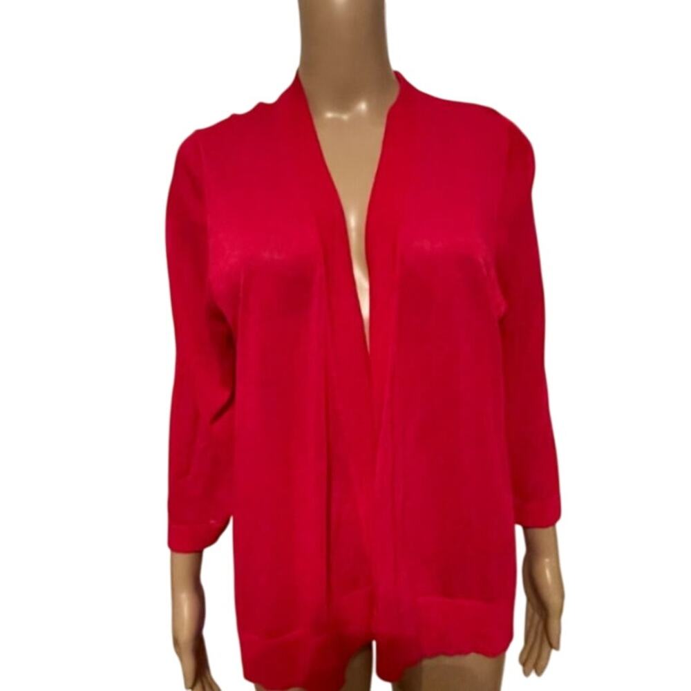 Chico's Pink Lightweight Open Front Sweater Cardigan, Size 2